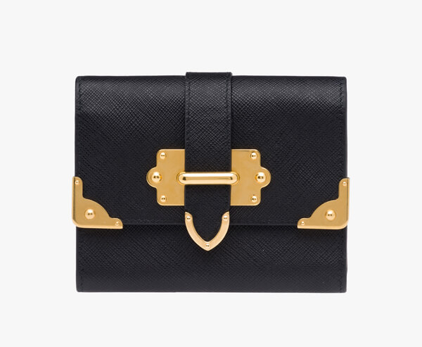 2017新作 PRADA プラダスーパーコピー Gold金具がポイント 二つ折りウォレット1MH840_2EJB_F0002